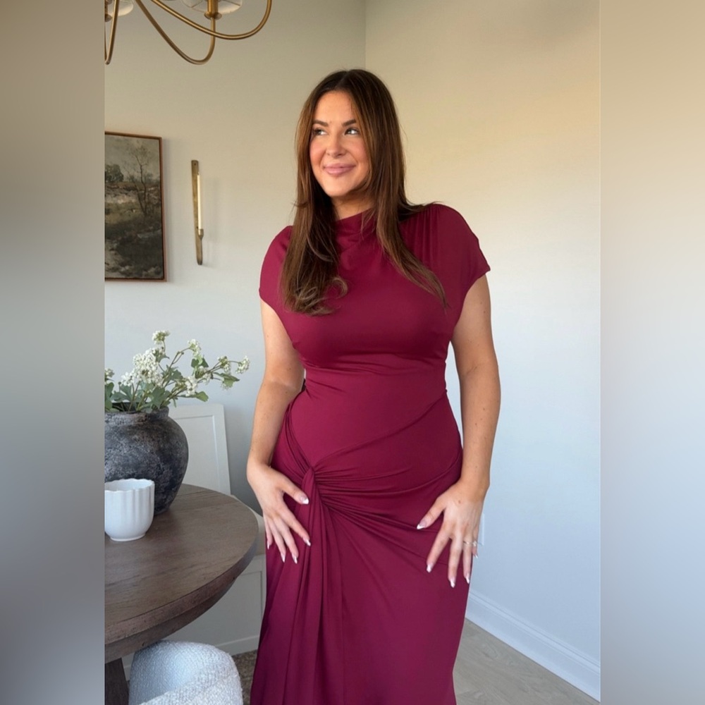 Amazon Women's Maxi Dress in Burgundy